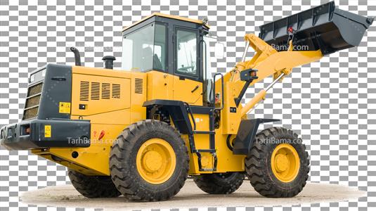 تصویر با کیفیت بولدوزر زرد بدون پس زمینه